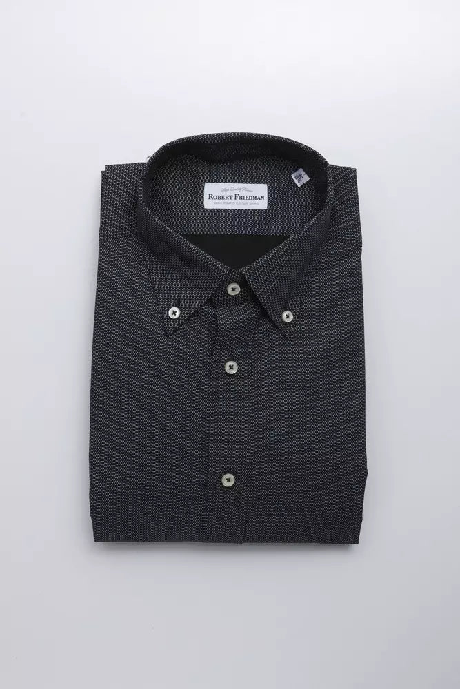 Robert Friedman Black Cotton Men Men's Shirt