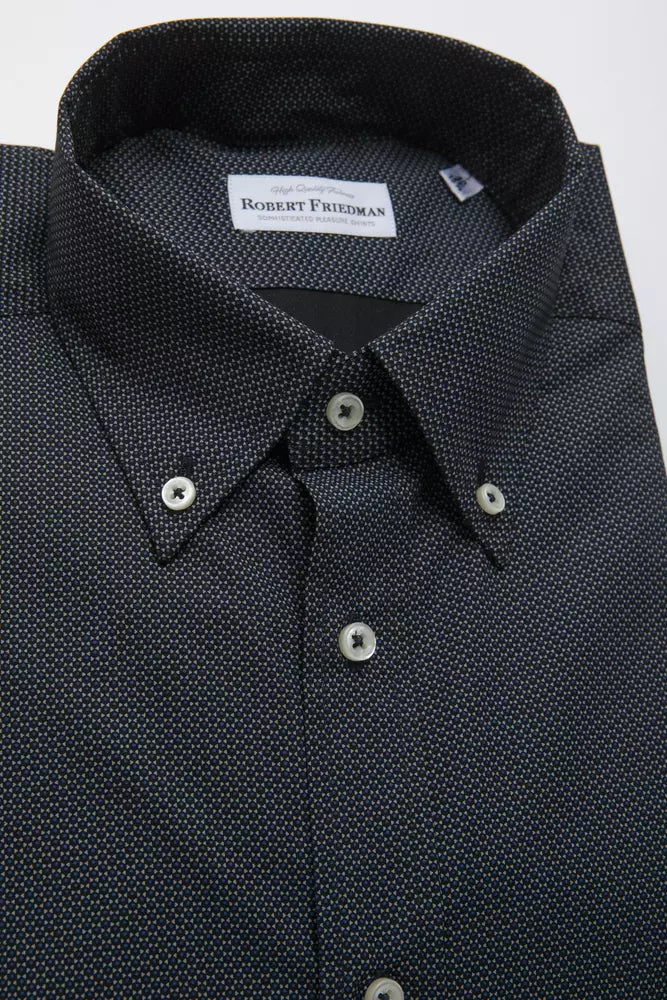 Robert Friedman Black Cotton Men Men's Shirt