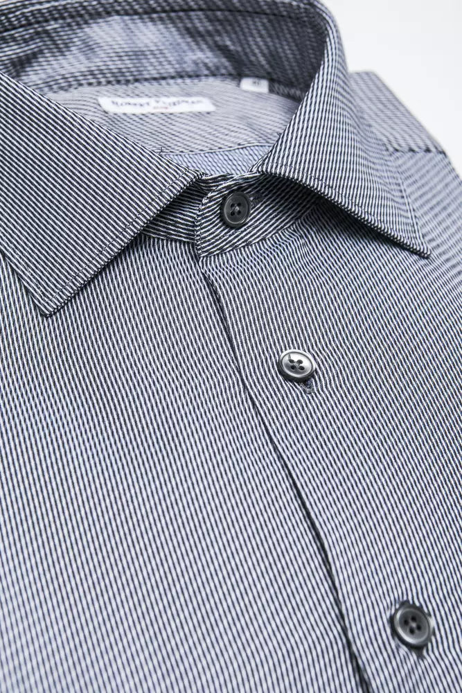 Robert Friedman Blue Cotton Men Men's Shirt