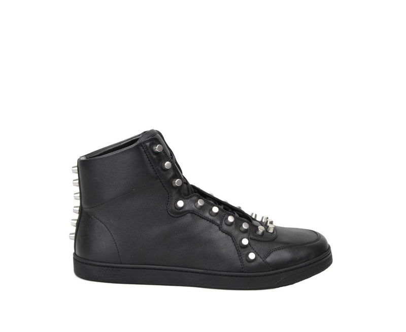 Gucci Men's Black Sttuded Leather High Top Sneaker