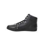 Gucci Men's Black Sttuded Leather High Top Sneaker 411774 1000