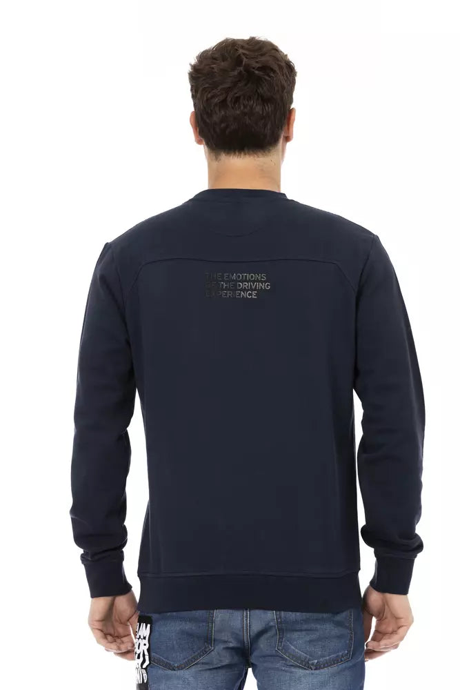 Automobili Lamborghini Blue Cotton Men Men's Sweater