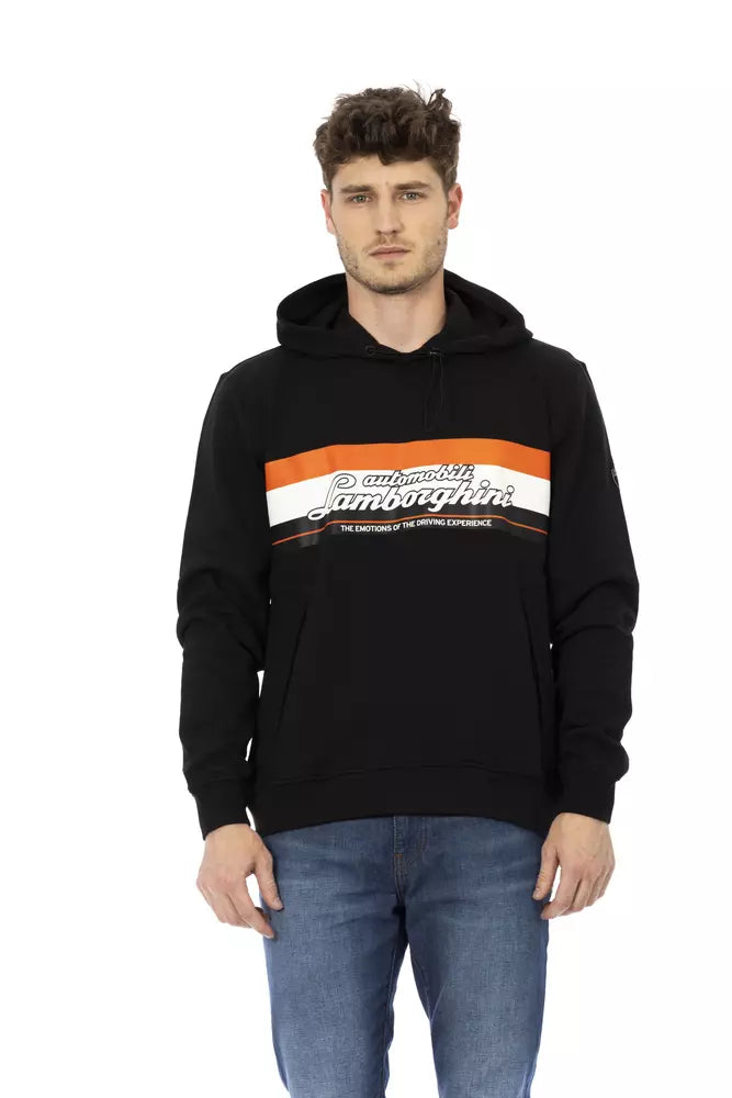Automobili Lamborghini Black Cotton Men Men's Hoodie