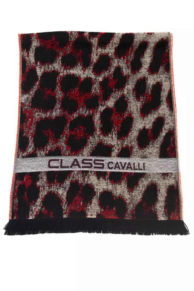 Cavalli Class Burgundy Wool Men Men's Scarf