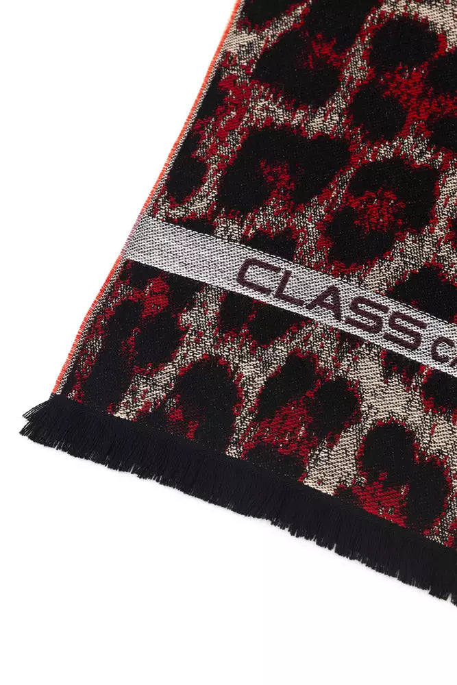 Cavalli Class Burgundy Wool Men Men's Scarf
