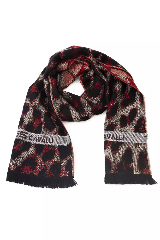 Cavalli Class Burgundy Wool Men Men's Scarf