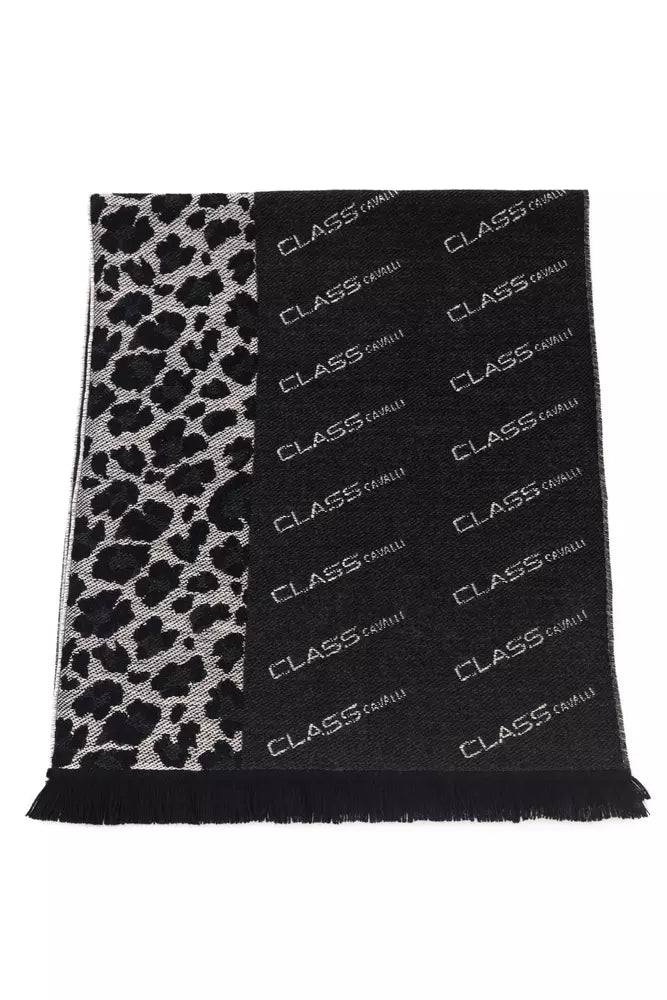 Cavalli Class Black Wool Men Men's Scarf