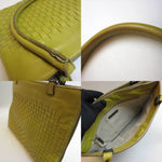 Bottega Veneta Intrecciato Yellow Leather Shoulder Bag (Pre-Owned)
