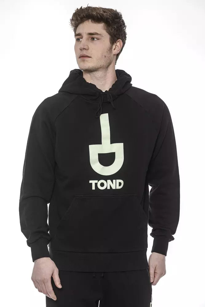 Tond Black Cotton Men's Hooded Men's Sweater