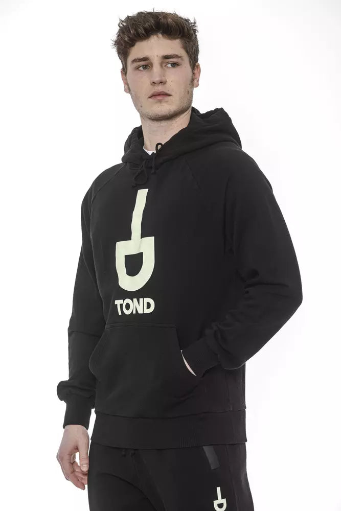 Tond Black Cotton Men's Hooded Men's Sweater