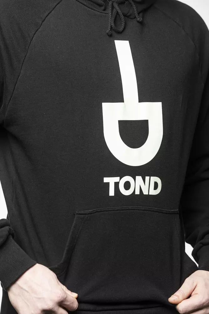 Tond Black Cotton Men's Hooded Men's Sweater