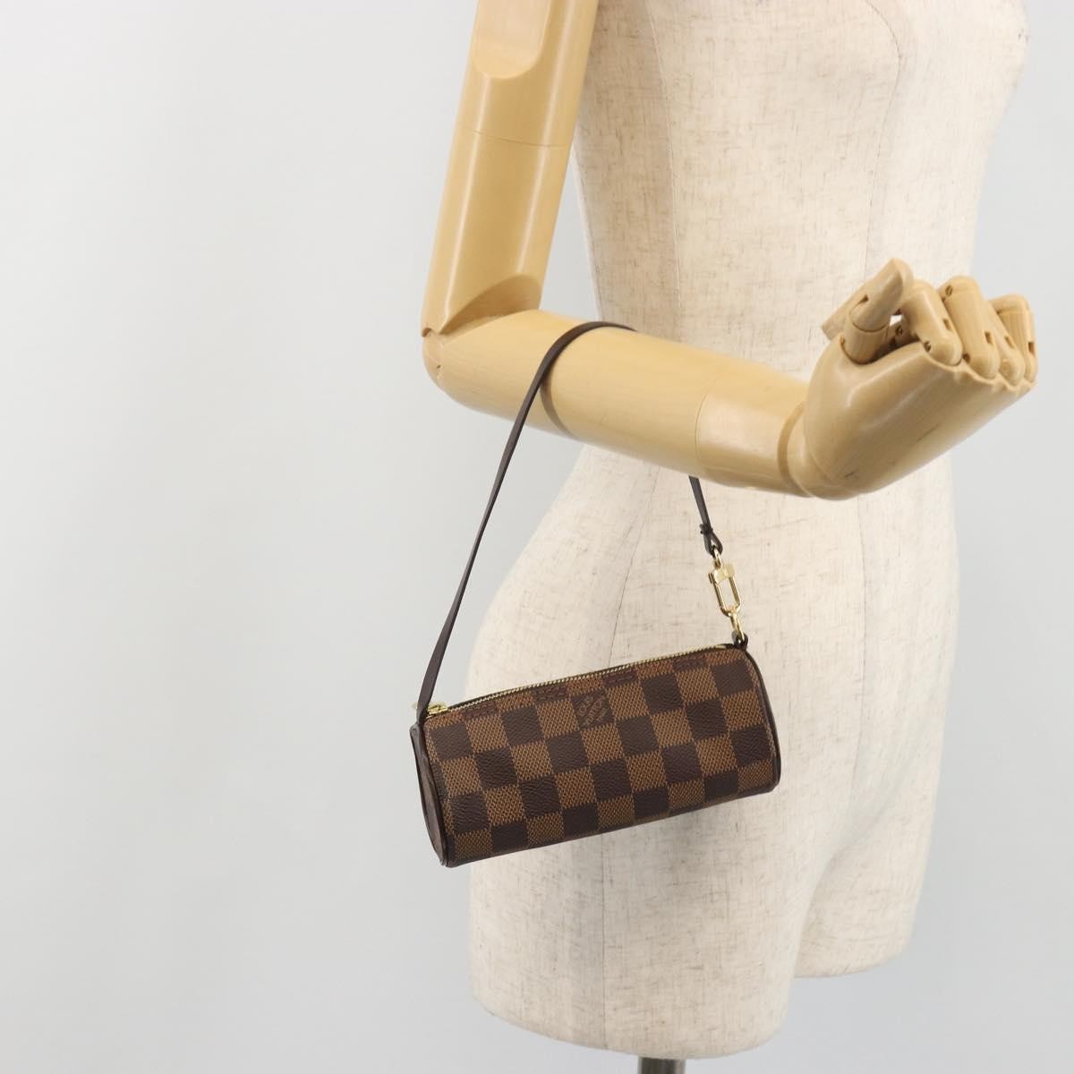 Louis Vuitton Papillon Pochette Damier Brown Canvas Clutche & Pouche Bag (Pre-Owned)