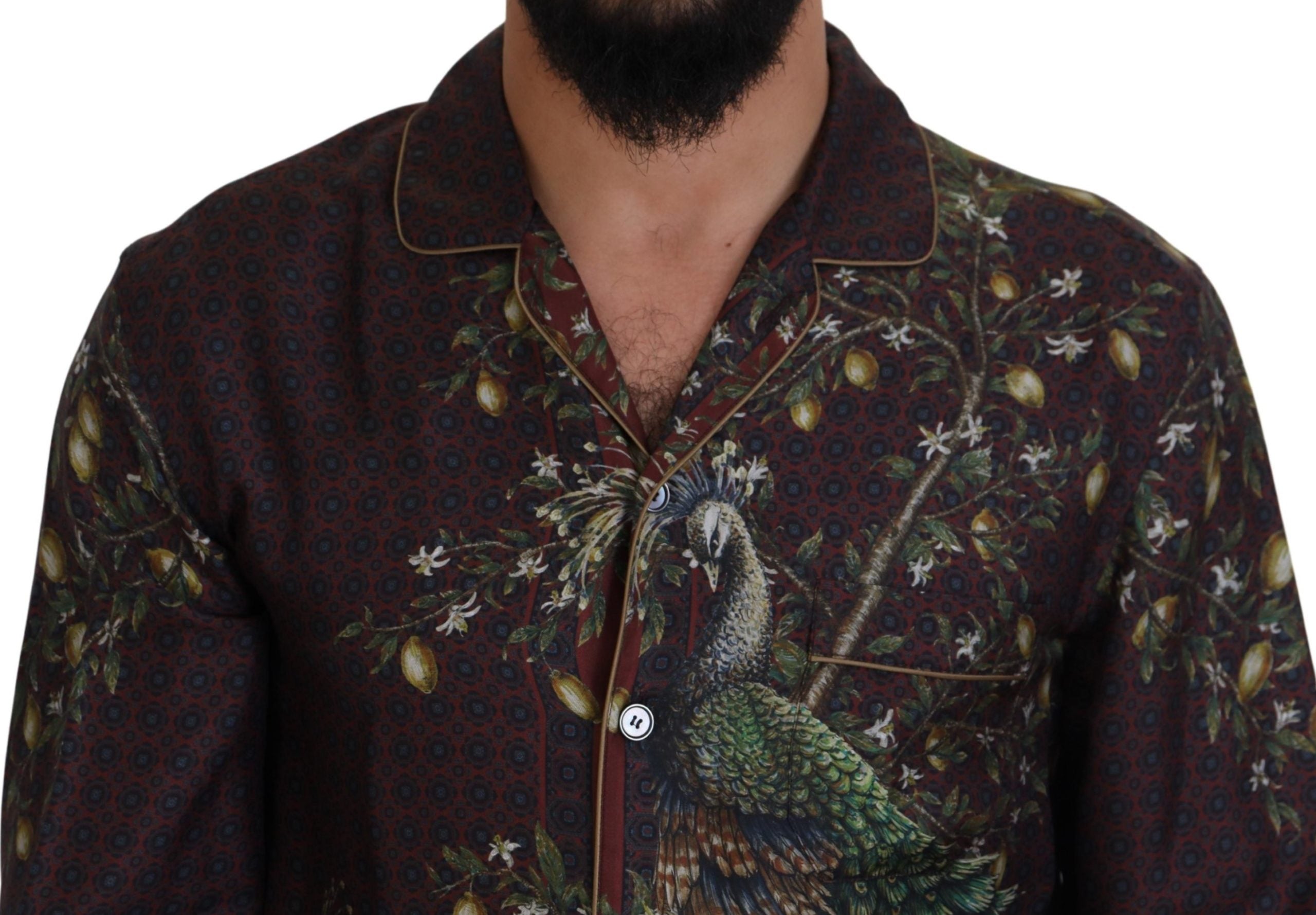 Dolce & Gabbana Elegant Silk Satin Men's Pajama Style Men's Shirt