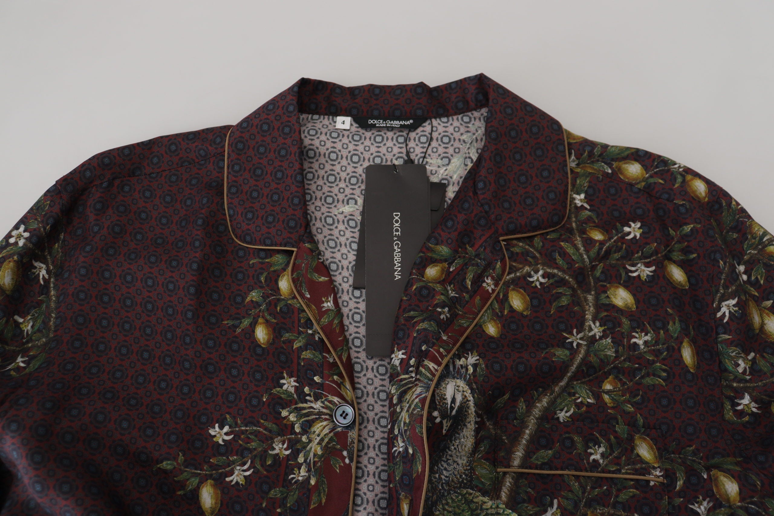 Dolce & Gabbana Elegant Silk Satin Men's Pajama Style Men's Shirt