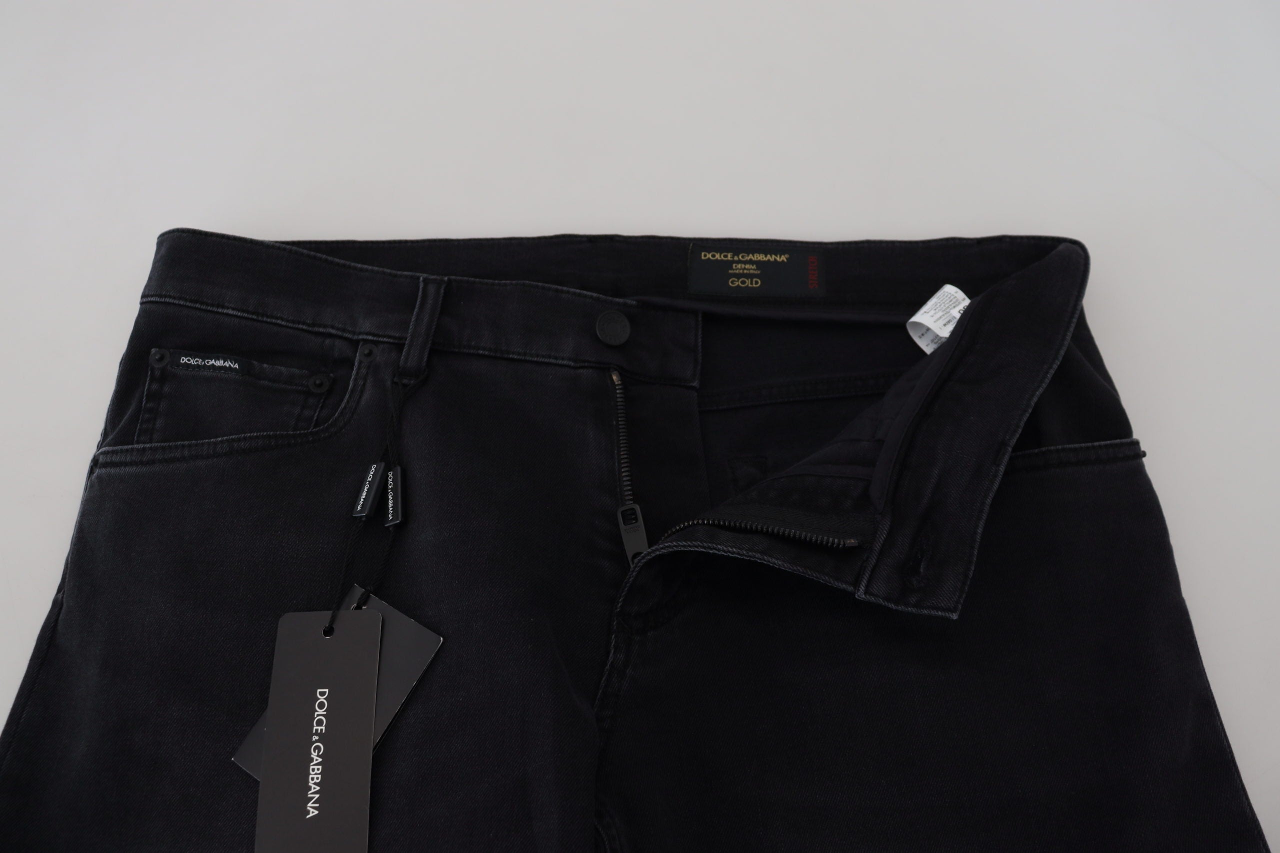 Dolce & Gabbana Sleek Black Cotton Blend Denim Men's Pants