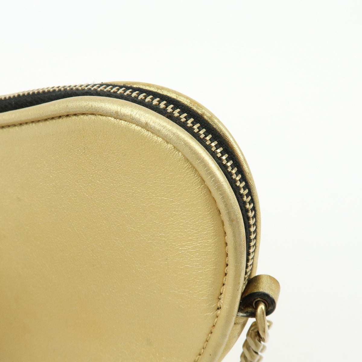 Saint Laurent Love Heart Tassel Chain Leather Gold Leather Handbag (Pre-Owned)