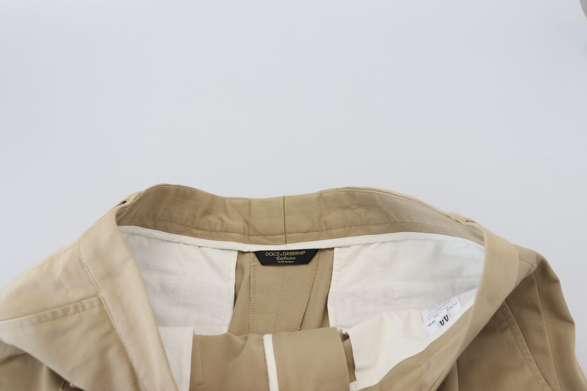 Dolce & Gabbana Beige Cotton Cargo Bermuda Men's Shorts