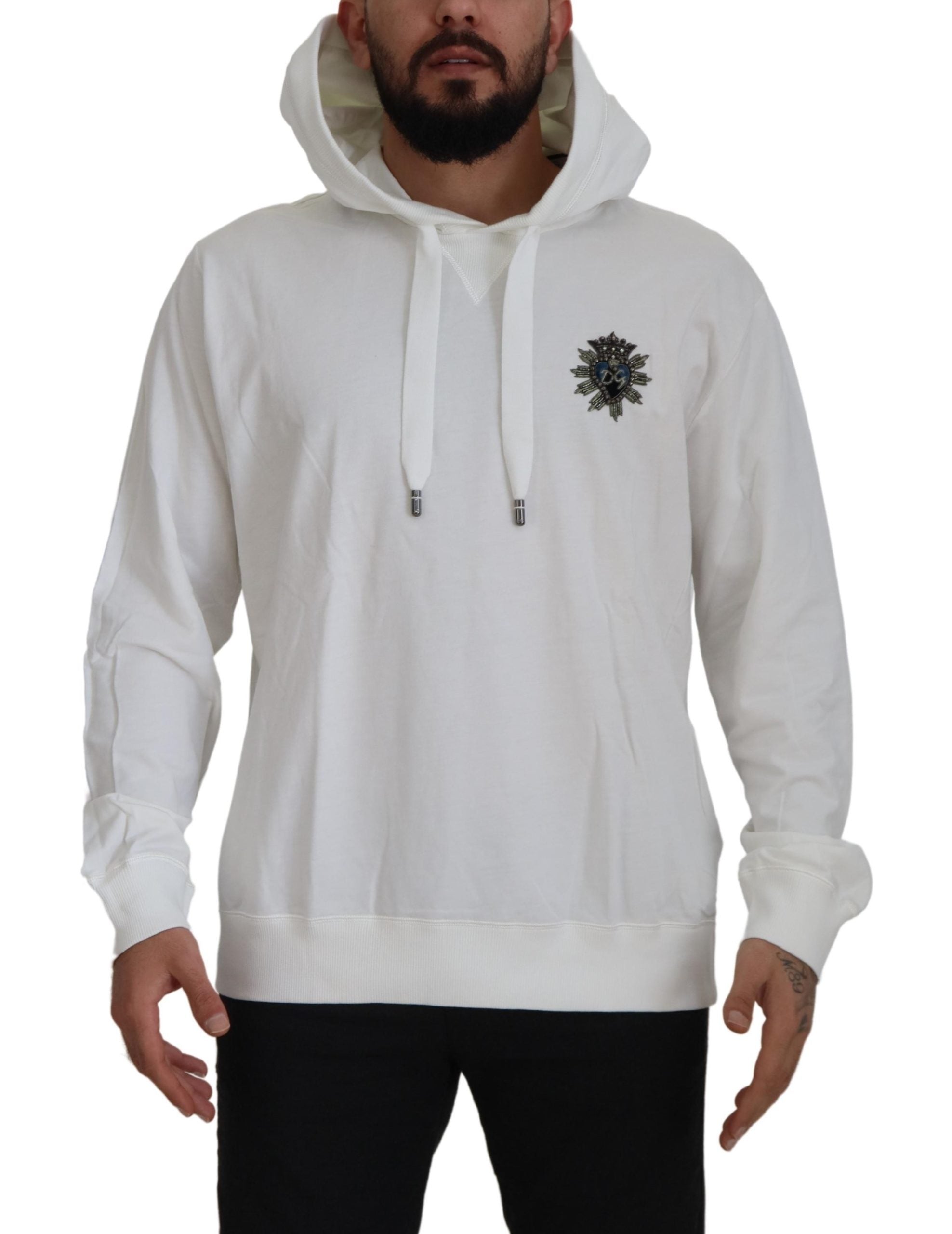 Dolce & Gabbana Stunning White Hooded Men's Sweater