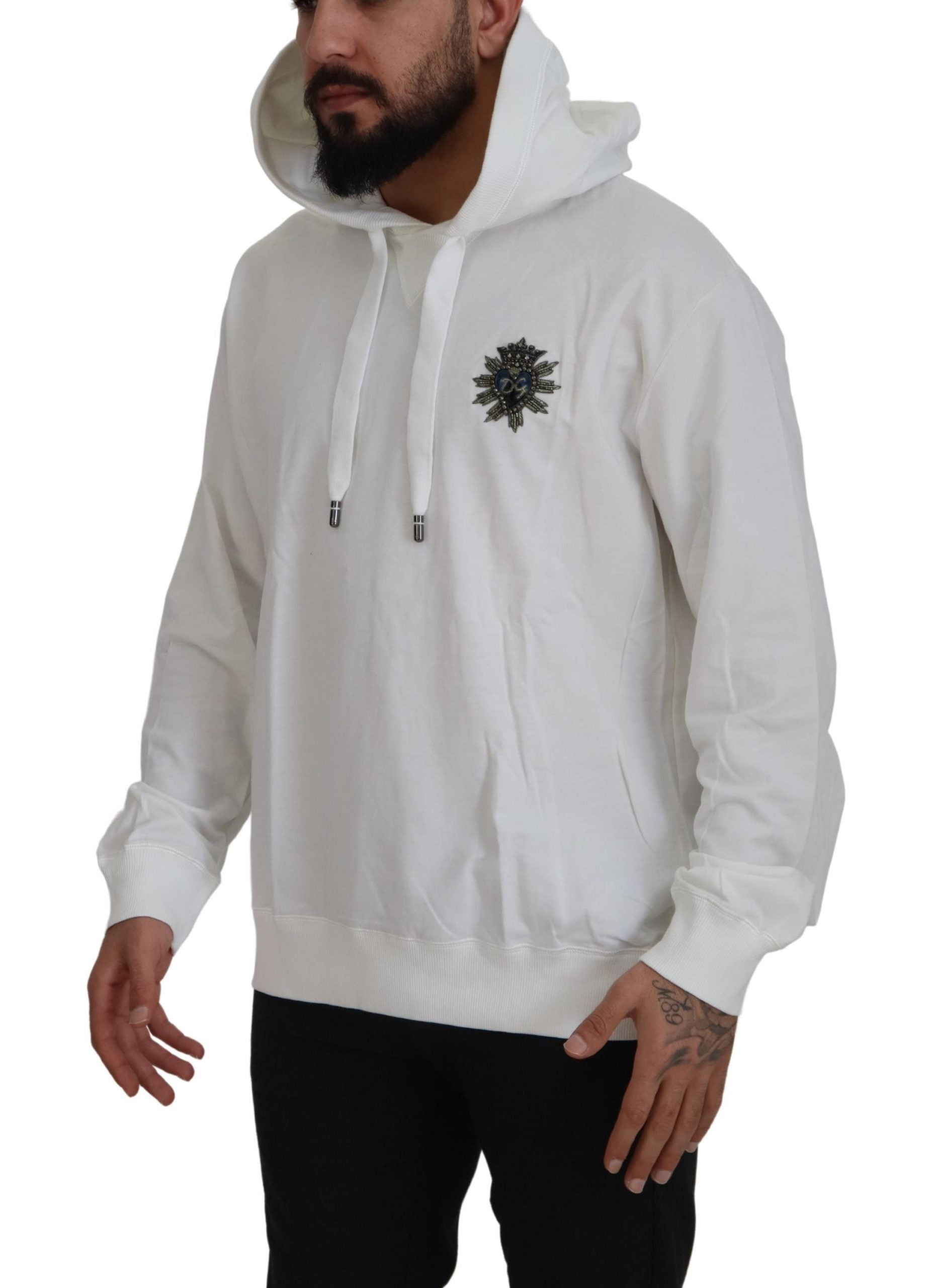 Dolce & Gabbana Stunning White Hooded Men's Sweater