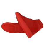 Balenciaga Men's Hi Top Red Nu-buck Suede / Rubber Sneaker