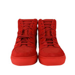 Balenciaga Men's Hi Top Red Nu-buck Suede / Rubber Sneaker