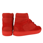 Balenciaga Men's Hi Top Red Nu-buck Suede / Rubber Sneaker