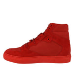 Balenciaga Men's Hi Top Red Nu-buck Suede / Rubber Sneaker