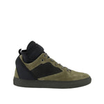 Balenciaga Men's High Top Black / Olive Green Suede Leather Sneakers