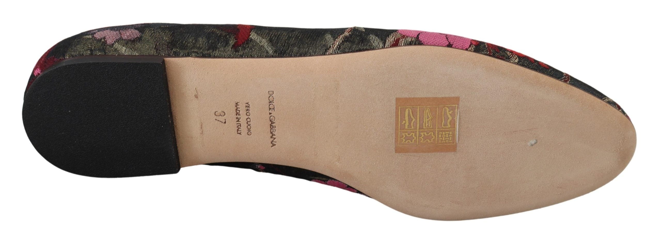 Dolce & Gabbana Multicolor Jacquard Sacred Heart Patch Slip On Women's Shoes