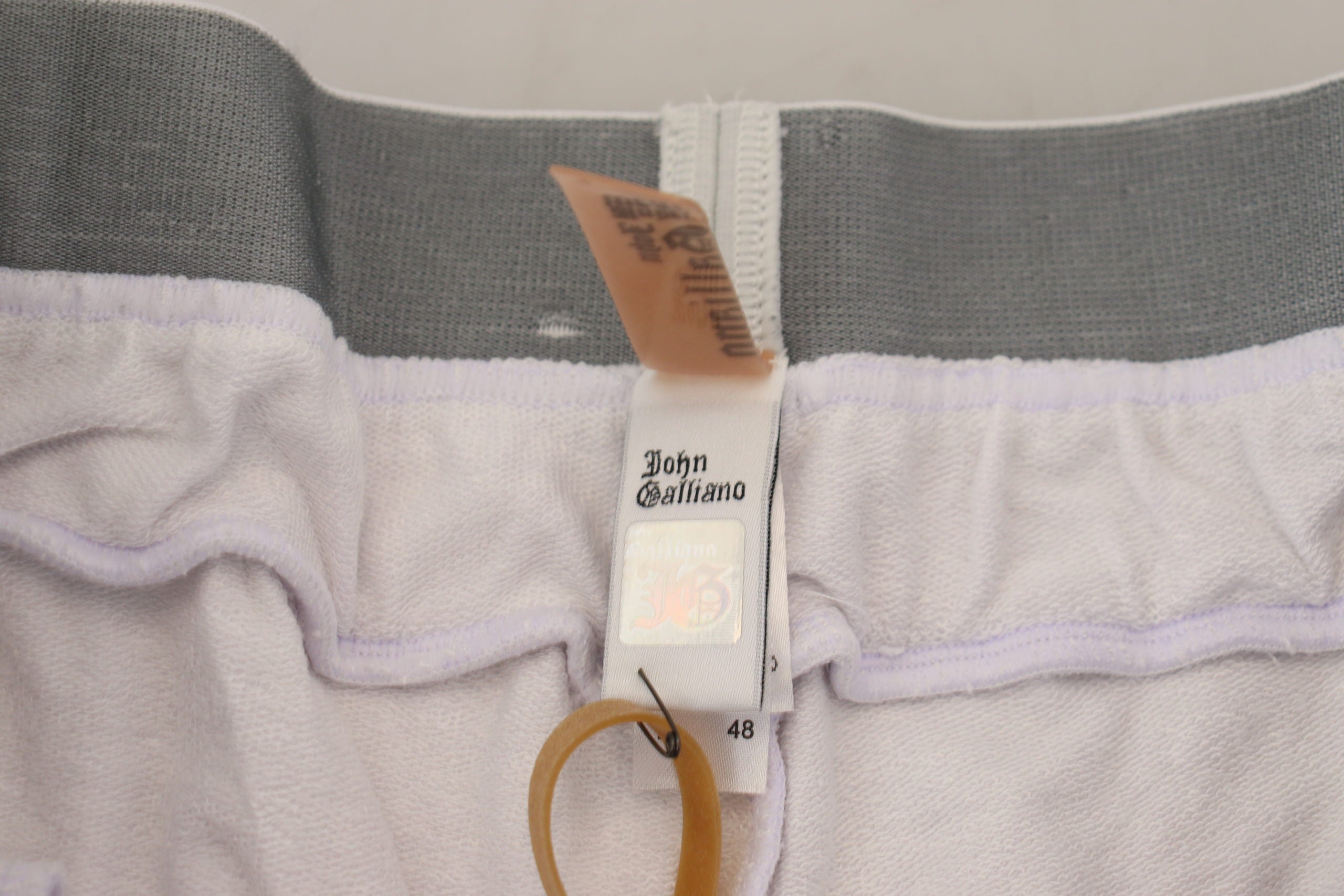 John Galliano White Cotton Logo Mens Jogger Men's Pants