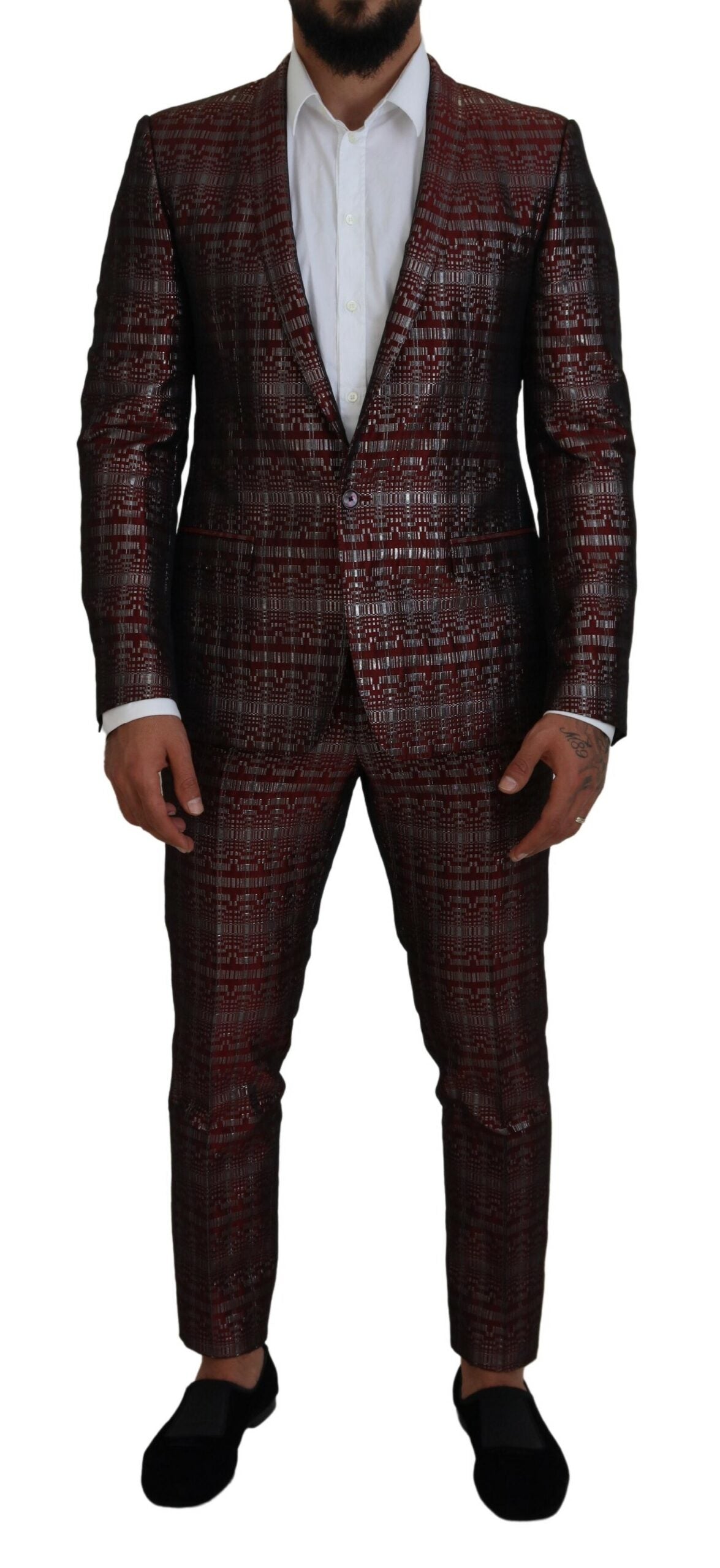 Dolce & Gabbana Bordeaux Fantasy Slim Fit Two-Piece Men's Suit