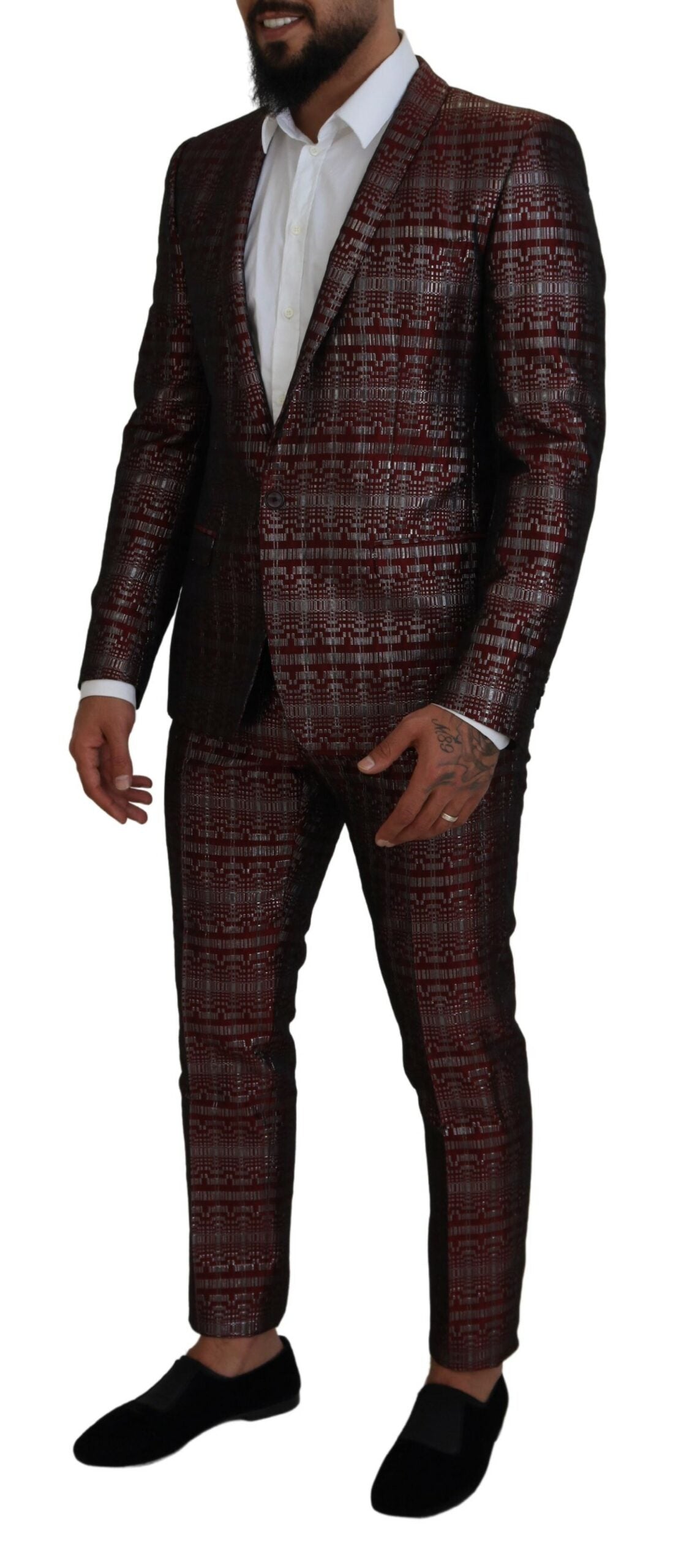 Dolce & Gabbana Bordeaux Fantasy Slim Fit Two-Piece Men's Suit
