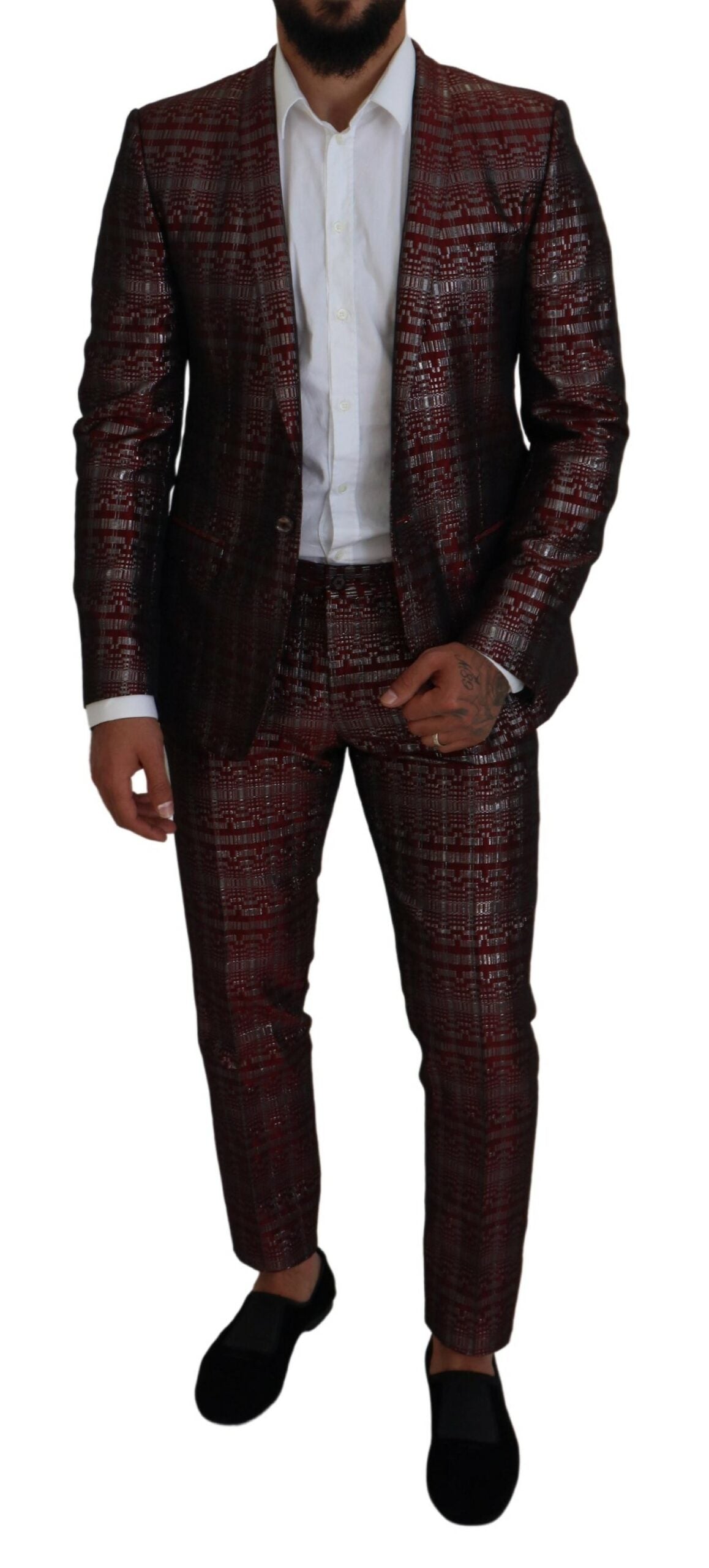 Dolce & Gabbana Bordeaux Fantasy Slim Fit Two-Piece Men's Suit