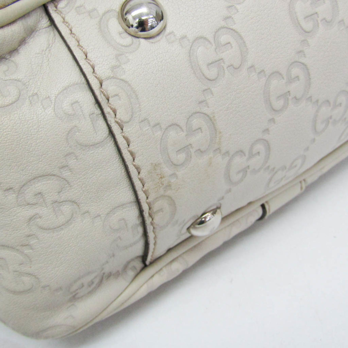 Gucci Twins Guccissima Leather Beige Leather Tote Bag Bag (Pre-Owned)