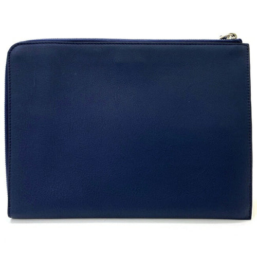 Fendi Monster Navy Leather Clutch Bag (Pre-Owned)