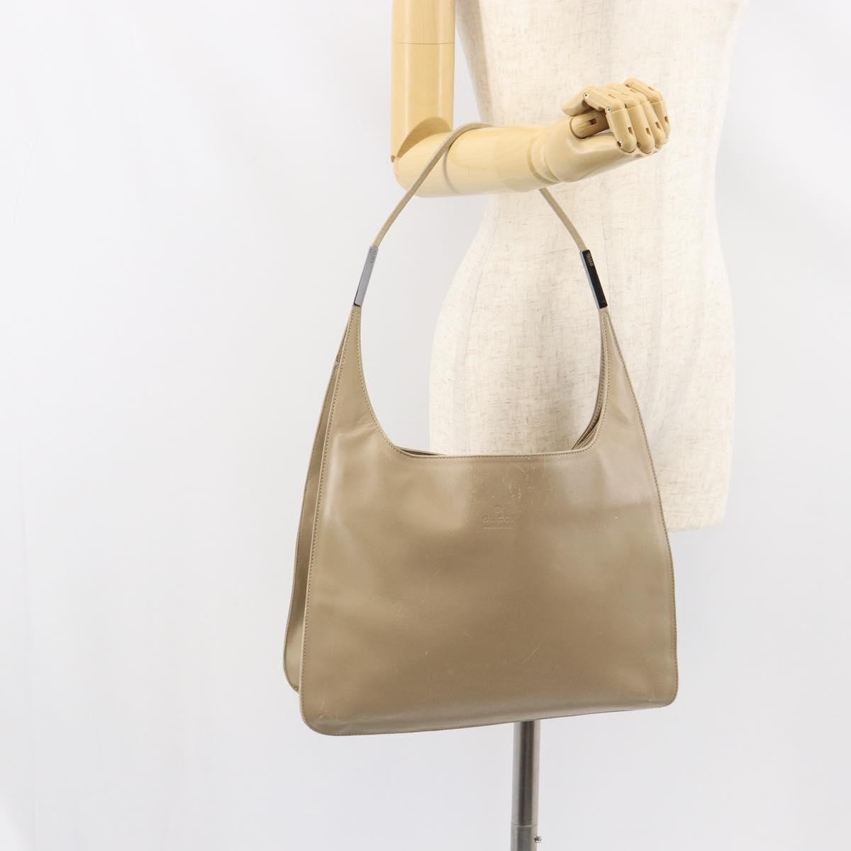 Gucci Vintage Leather Beige Leather Shoulder Bag Bag (Pre-Owned)