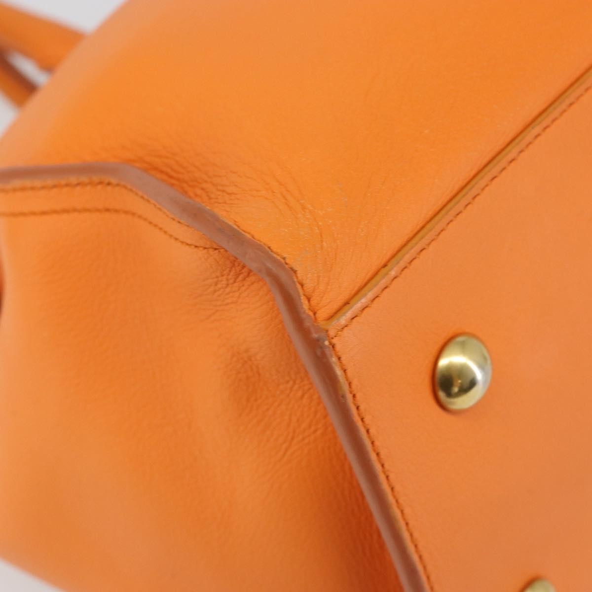 Saint Laurent Classic Y Cabas Leather Orange Leather Tote Bag Bag (Pre-Owned)