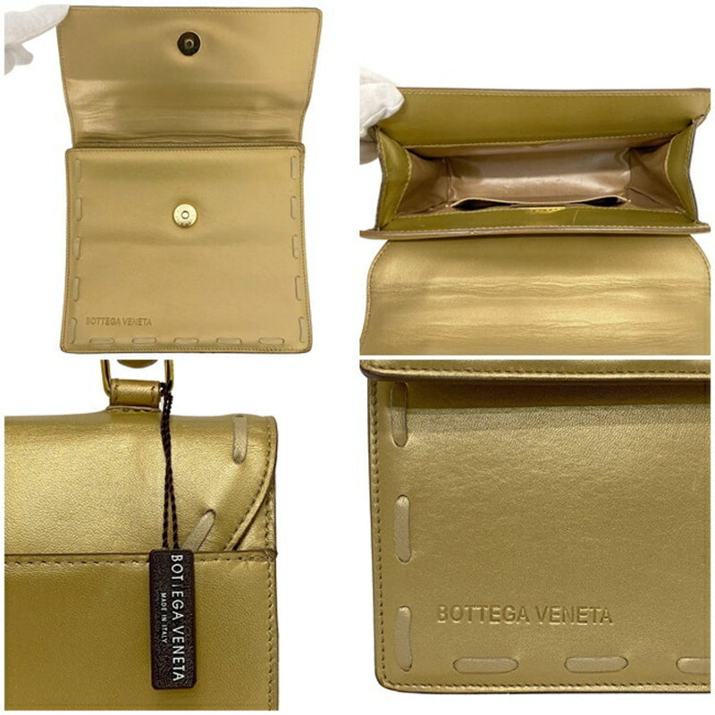 Bottega Veneta Gold Leather Handbag (Pre-Owned)