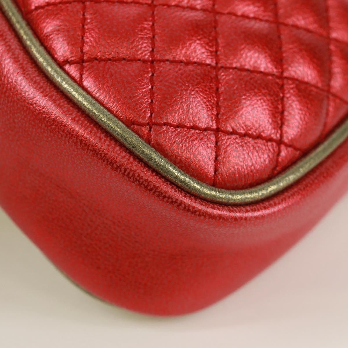 Gucci Trapuntata Camera Quilted Laminated Leather Red Leather Shoulder Bag Bag (Pre-Owned)