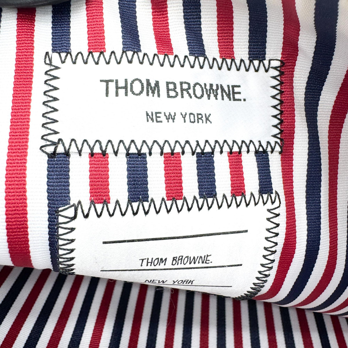 Thom Browne Zip Document Holder Leather With Applique Navy Leather Briefcase Bag (Pre-Owned)