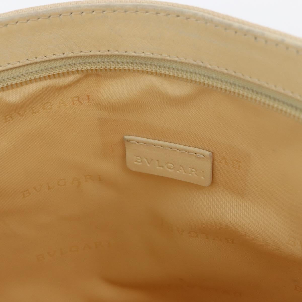 Bvlgari Logomania Canvas With Leather Beige Canvas Shoulder Bag Bag (Pre-Owned)