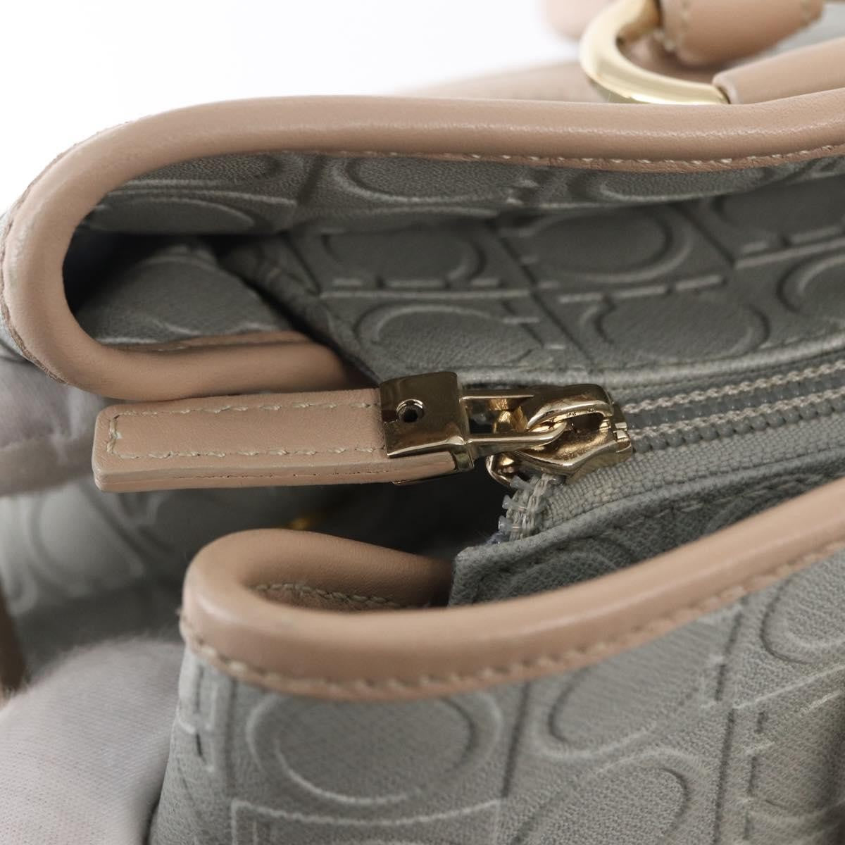 Salvatore Ferragamo Gancini Tote Leather Gray Leather Tote Bag Bag (Pre-Owned)
