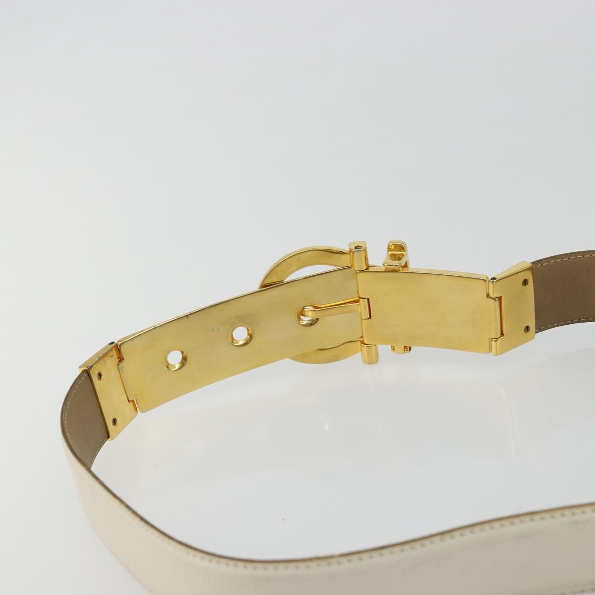 Salvatore Ferragamo Gancini Buckle Reversible Belt Leather White Leather Belts Accessory (Pre-Owned)