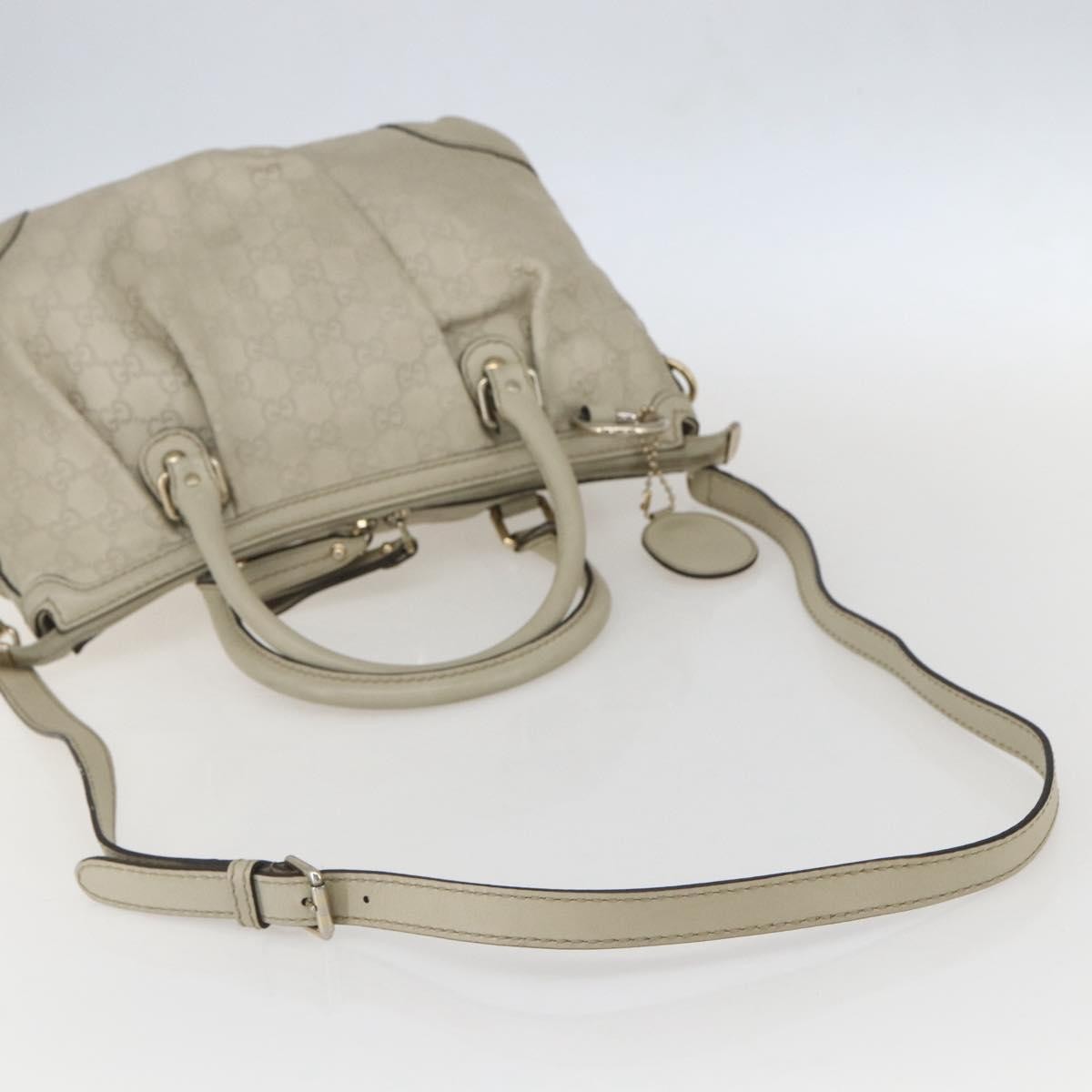 Gucci Sukey Top Handle Satchel Guccissima Leather Ecru Leather Handbag (Pre-Owned)