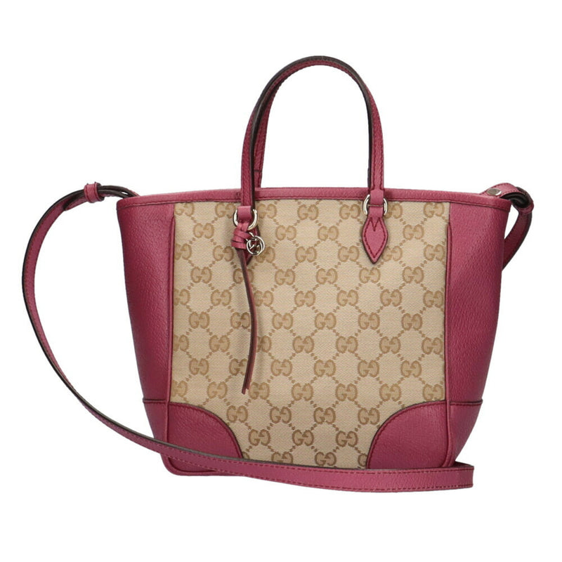 Gucci Gg Canvas Beige Canvas Handbag (Pre-Owned)
