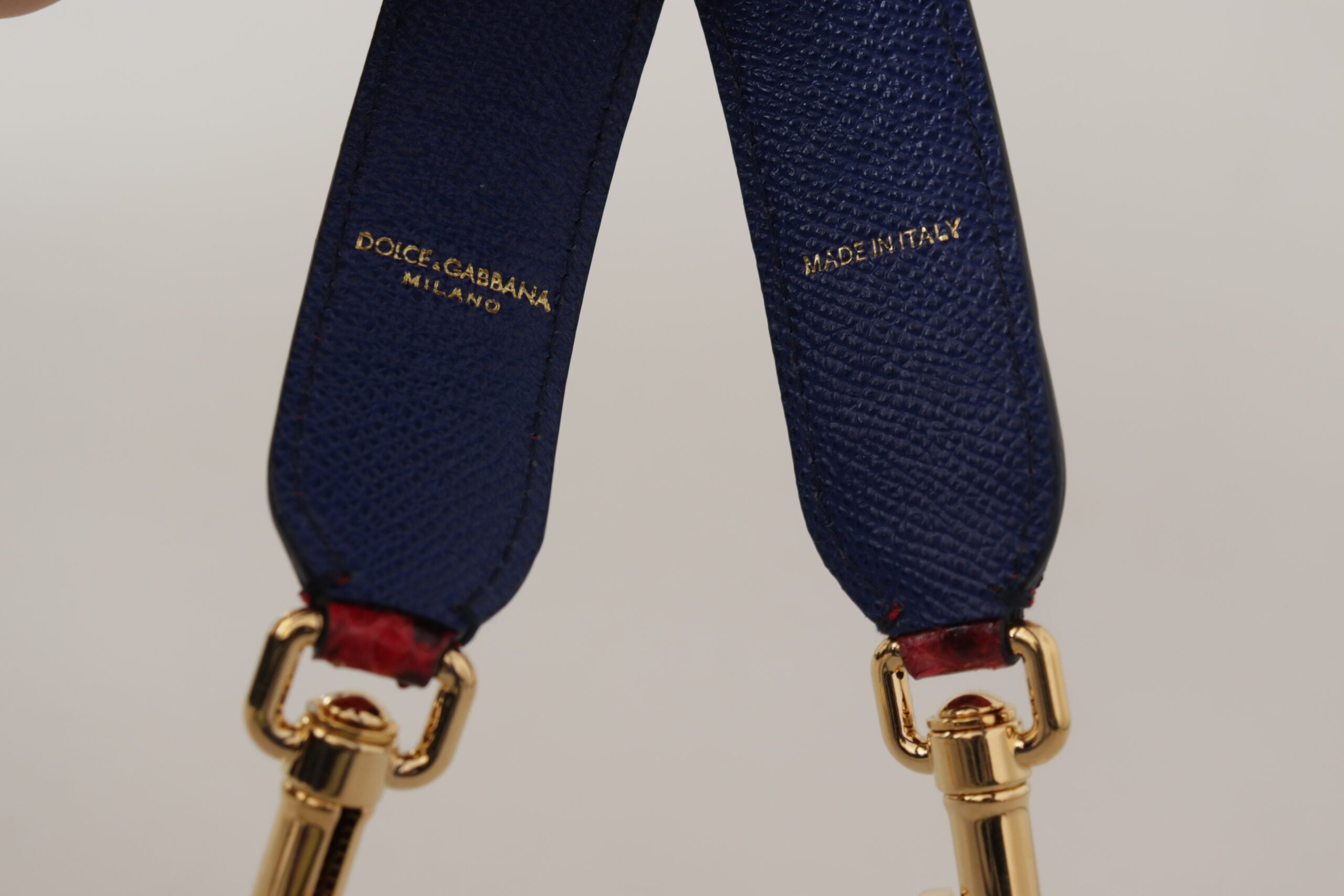 Dolce & Gabbana Red Exotic Leather Crystals Shoulder Women's Strap