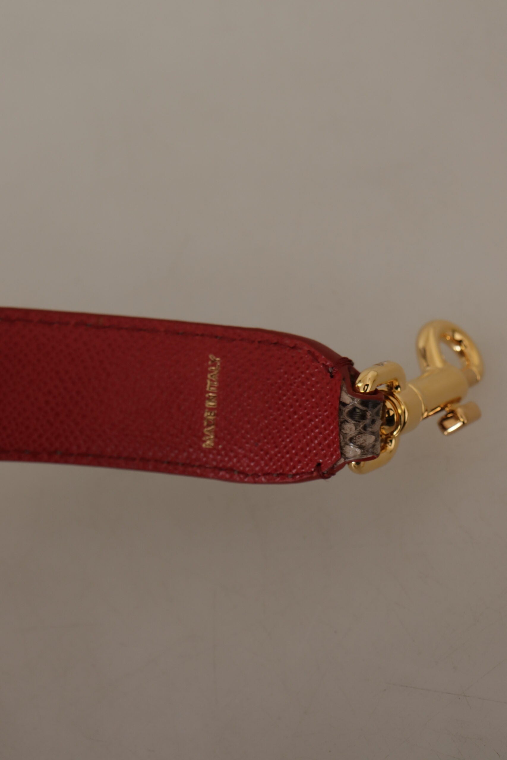 Dolce & Gabbana Brown Python Leather Studded Shoulder Women's Strap