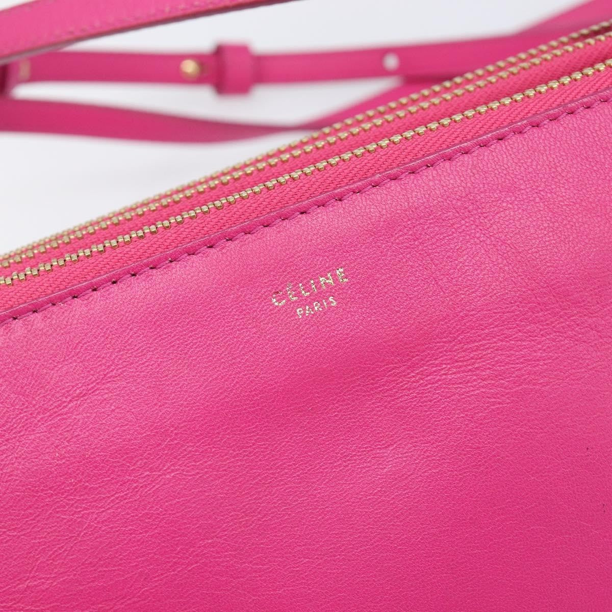 Celine Trio Leather Pink Leather Crossbody Bag Bag (Pre-Owned)