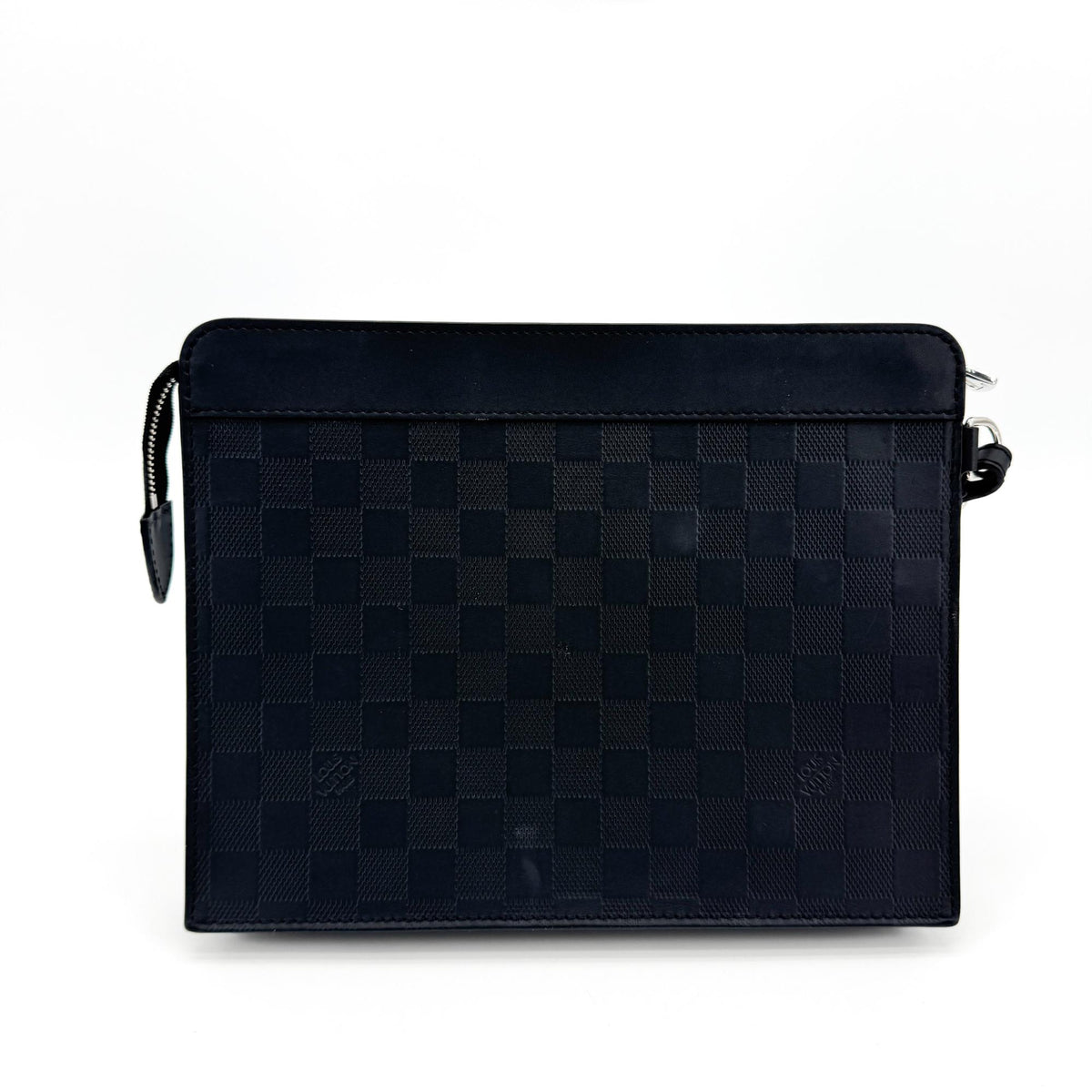 Louis Vuitton Standing Damier Infini Leather Black Leather Clutche & Pouche Bag (Pre-Owned)