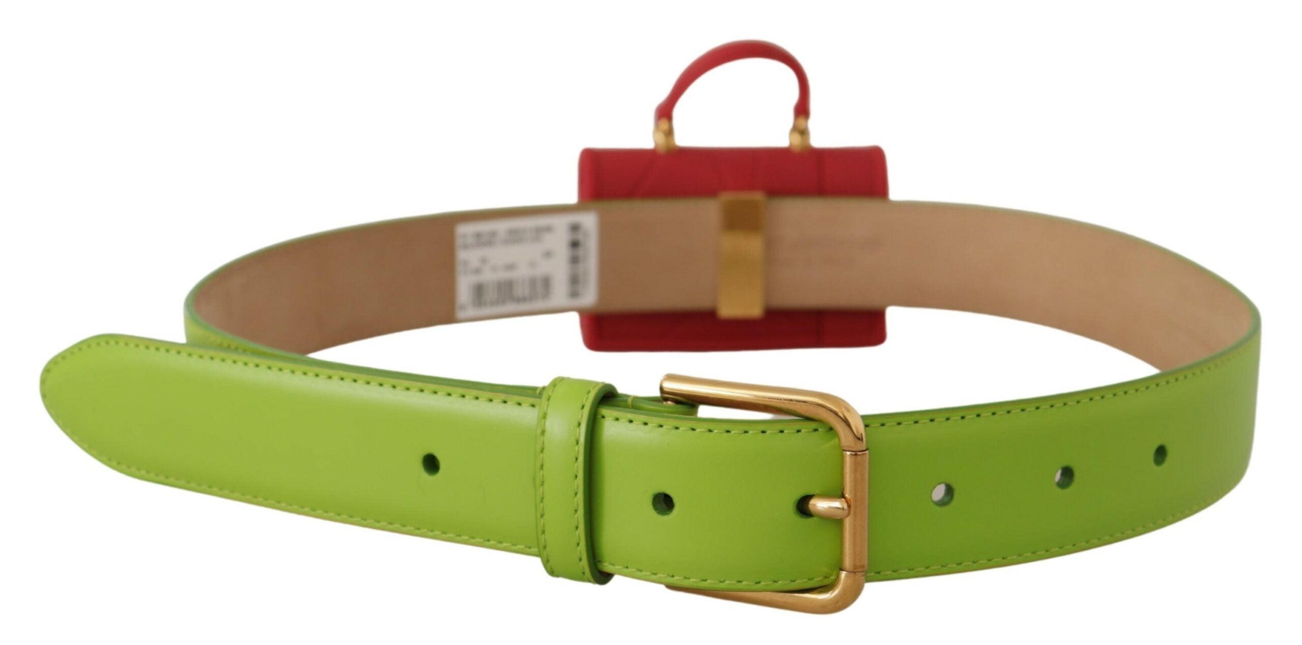 Dolce & Gabbana Green Leather Devotion Heart Micro Bag Headphones Women's Belt